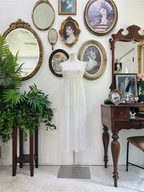 White Empire Waist Cotton Wedding Dress